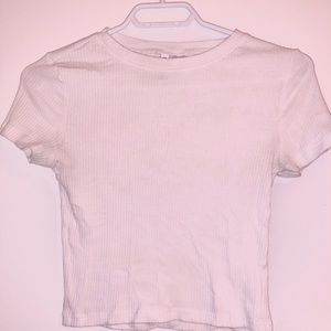 White ribbed basic tee 🤍